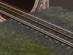 4 rail electrified track (London Underground 'surface' style) in 2m, 4m, 8m and 16m lengths, wooden and concrete sleepers, grey and brown ballast, with or without stain.