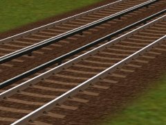 3rd rail track in 2m, 4m, 8m and 16m lengths, wooden, concrete and submerged concrete sleepers, grey and brown ballast, with or without stain.